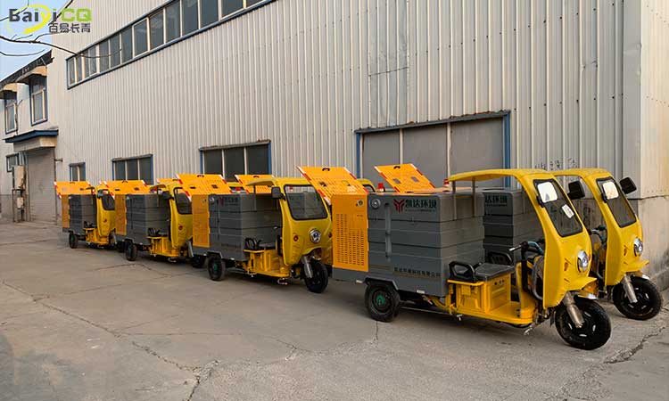 電動三輪高壓清洗車調試完畢準備裝車 環衛小型高壓清洗車